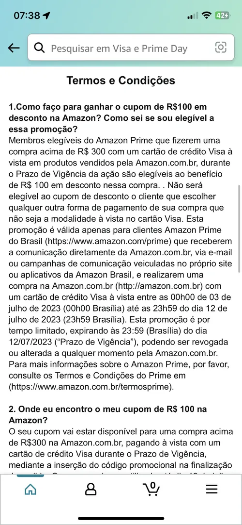 Imagem na descrição da promoção