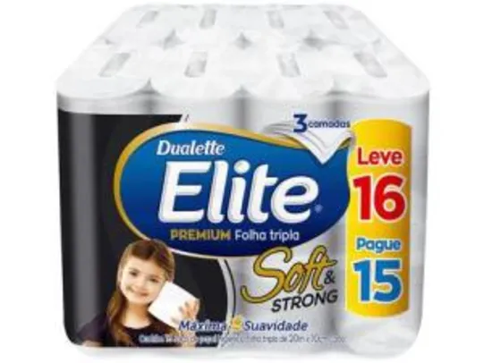 Papel Higiênico Folha Tripla Elite Soft & Strong - 16 Rolos 20m - R$14