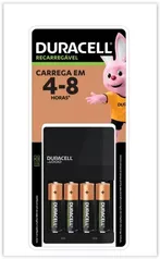 Carregador de Pilhas AA e AAA Duracell - Com 4 Pilhas Rec AA