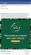 Frete grátis para todo o site da natura