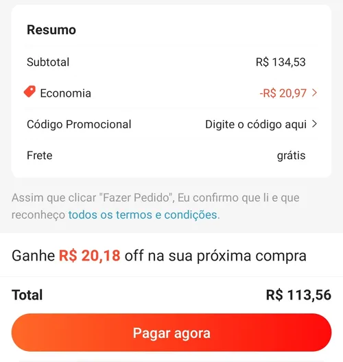 Imagem na descrição da promoção