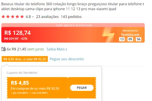 Imagem na descrição da promoção