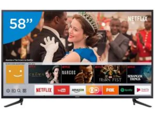 Smart TV LED 58” Samsung 4K/Ultra HD 58MU6120 | R$2.935