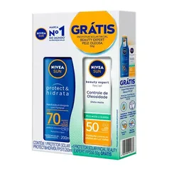 Protetor Solar Protect e Hidrata FPS 70 Nivea Sub 200 ml + Protetor Facial Beauty Expert  FPS 50