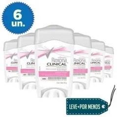 [Ricardo Eletro] Leve Mais e Pague Menos: 6 Desodorantes Rexona Clinical Stilk Feminino ou Original 48g - por R$81