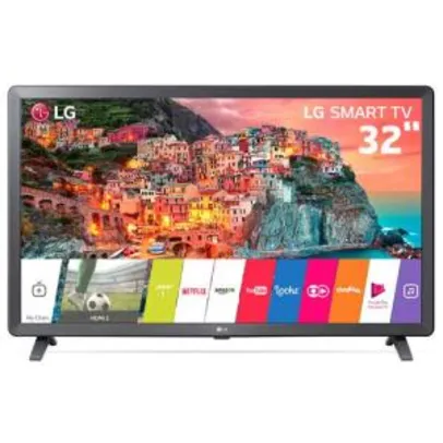 Smart TV LED 32" HD LG 32LK615BPSB com WebOS 4.0 Wi-Fi, Processador Quad Core, HDR 10 Pro, HDMI e USB - R$1044