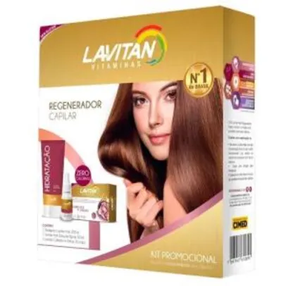 Kit Lavitan Hair 30 Cápsulas + Shampoo 200ml + Solução Regeneradora 50ml R$20