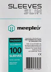 [PRIME] Sleeves Meeple BR SLIM, 100 Unidades - PADRÃO (63,5x88mm)