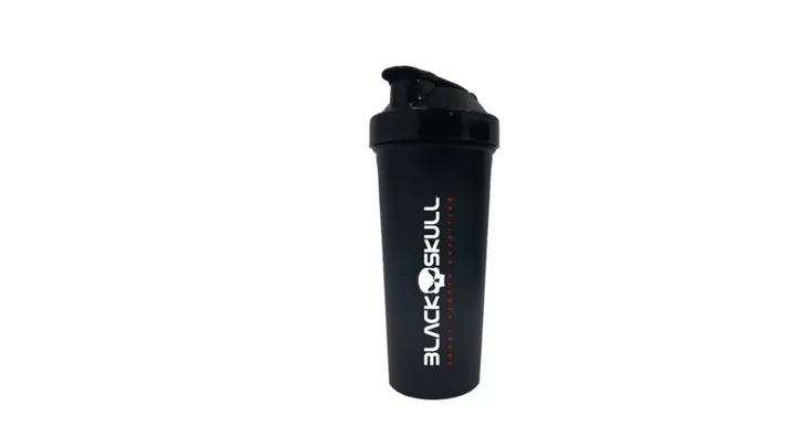 Coqueteleira Shaker Black Skull 600ml Com Filtro Interno Polipropileno Livre de BPA Preta - 10010002 