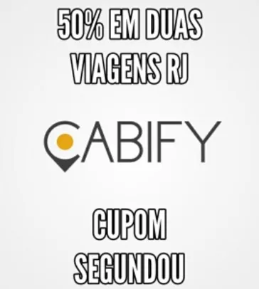 Cabify RJ: 50% 6 viagens