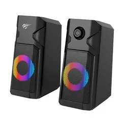 Caixa De Som Havit Sk204 Estéreo 2.0 P2 3.5mm 5w2 Rgb Preto | R$89