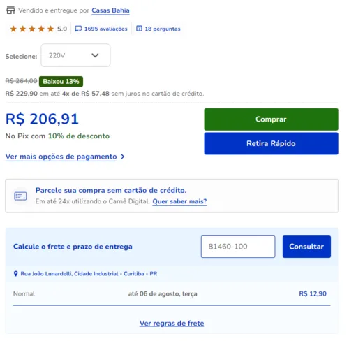 Imagem na descrição da promoção