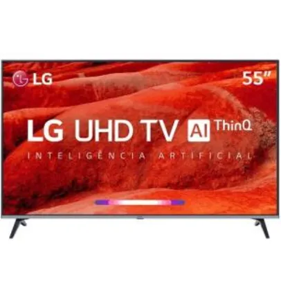Smart TV LED 55" LG Ultra HD 4K Thinq AI Conversor Digital 4 HDMI 2 USB Wi-Fi | R$2279