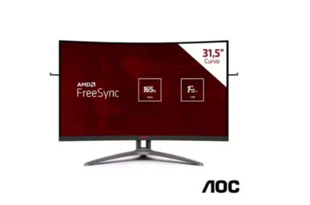 Monitor Gamer 31,5" AOC Agon Curved Widescreen LED de 165Hz e 1ms, Painel VA, FreeSync - AG323FCXE