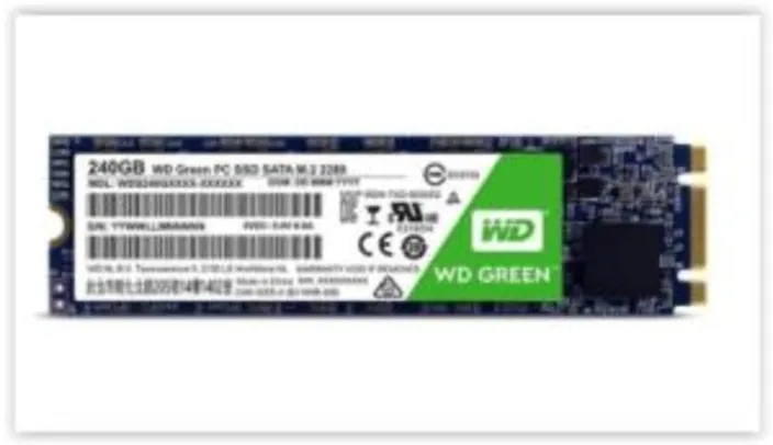 SSD WD Green, 240GB, M.2 2280, Sata | R$ 249