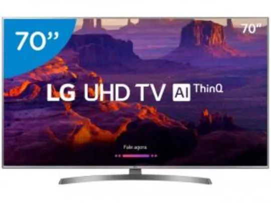 Smart TV 4K LED 70” LG 70UK6540 Wi-Fi HDR - Inteligência Artificial Conversor Digital 4 HDMI