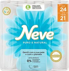 [PRIME/Rec] Neve Papel Higiênico Puro e Natural - 24 Rolos de 20mx10cm