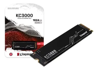 Ssd 1024gb 1tb Kingston Kc3000 M.2 2280 Pcie 4.0 Nvme Velocidade De Leitura 7000mb/s E Gravação 6000mb/s Gen 4x4 Nand Tlc 3d Cor Preto