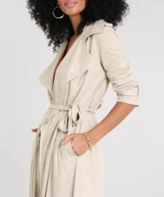 Casaco Trench Coat em Suede (Tam M) R$130