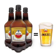 Combo Chopp Amstel Growler 1 litro Compre 3 e ganhe 1 Copo Amstel 350 ML | R$ 39