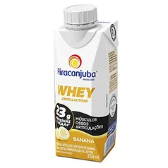 [PRIME] Whey Zero Lactose Sabor Banana Piracanjuba 250ml | 10 und. | R$ 1,61 cada