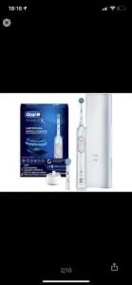 Escova de Dente Elétrica Recarregável Oral-B - Genius X com Estojo de Viagem | R$616