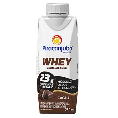 [10UND+REC+PRIME] Whey Zero Lactose Sabor Cacau Piracanjuba 250ml