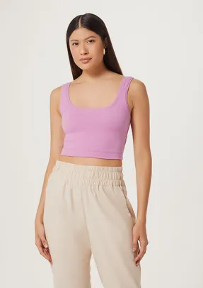 Regata Feminina Cropped Canelada - Roxo