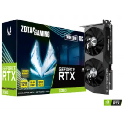 Placa de Vídeo Zotac Gaming GeForce RTX 3060 Twin Edge OC, 12GB, GDDR6, DLSS, Ray Tracing, ZT-A30600H-10M