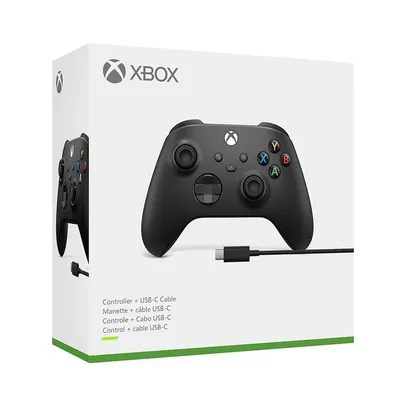 Controle Sem Fio Xbox Series Cabo Usb-C Para PC - Preto