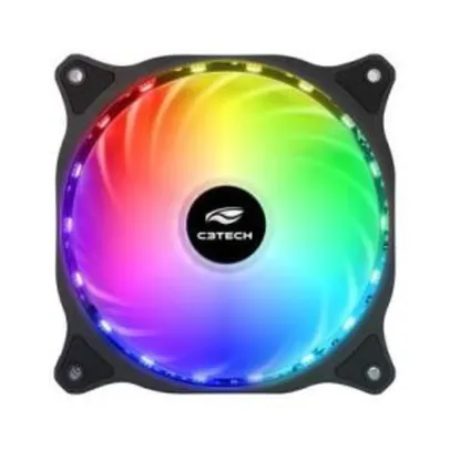 Cooler Fan C3Tech Storm 12cm c/ LED Multicolorido R$24