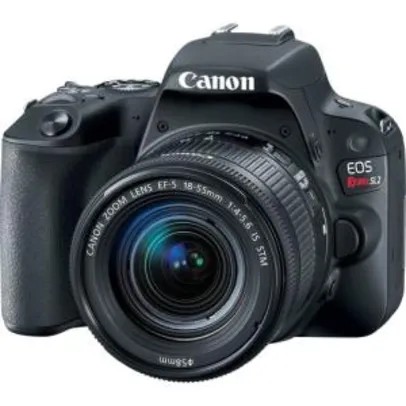 Câmera Canon SL2 com lente Ef-s 18-55mm, 24,2mp, Full Hd, Wi-Fi - R$2.249,53