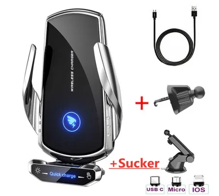 Carregador sem fio e Suporte para Celular de carro 30 W