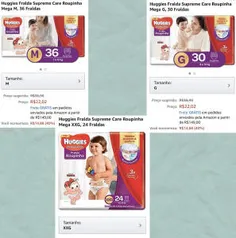 Fralda Huggies Supreme Care Roupinha R$ 22