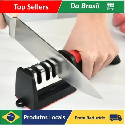 Afiador Profissional Das Facas De Aço Inoxidável Com 3 Apontadores Profissionais 21.5*5.8*5.1 Cm - Amolador