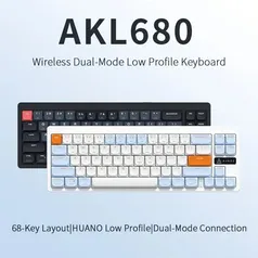 [IMPOSTOS INCLUSOS] Teclado Mecânico Sem Fio Ajazz AKL680, Switch Huano Low Profile, 2.4GHz e Bluetooth