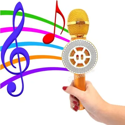Microfone Karaokê Luzes Led Rádio Caixa D Som  Sem Fio Bluetooth Efei