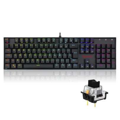 Teclado Mecânico Gamer Redragon Mitra K551 RGB, Switch Black, ABNT2, Black