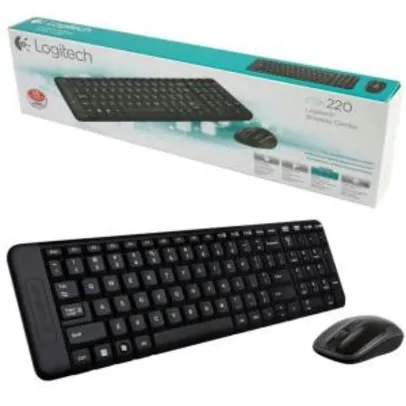 Kit Teclado e Mouse Wireless Logitech MK220 - R$99,99