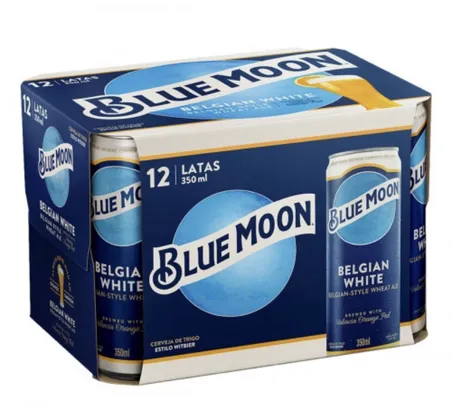 Pack Cerveja Belgian White Ale Blue Moon Lata 12 Unidades 350ml 