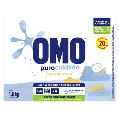 [AME R$16]Sabão em Pó Omo Puro Cuidado 1,6kg