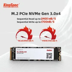 Disco rigido SSD M.2 2280 Kingspec 512Gb Nvme 2400Mb/S R$257