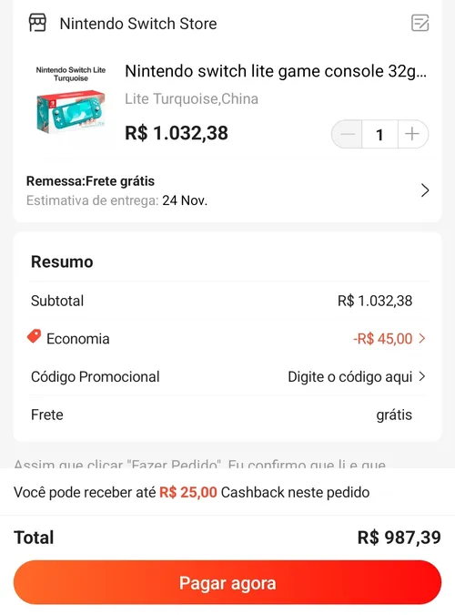 Imagem na descrição da promoção