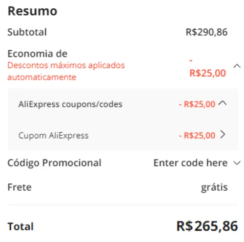 Imagem na descrição da promoção