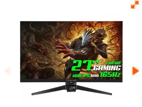 Monitor Gamer ASRock Phantom Gaming PG27FF1A, 27 Pol, Full HD, 1ms, 165Hz, IPS, HDR, 123% sRGB, FreeSync, HDMI/DP, 90LXA050-A0U1A0V