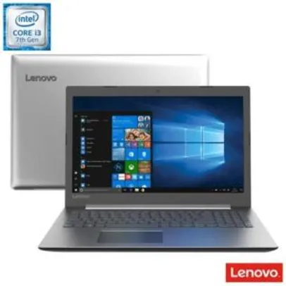 Notebook Lenovo, Intel® Core™ i3-7020U, 4GB, 1TB, Tela de 15.6", Intel UHD Graphics 620, Prata, Ideapad 330 - R$1.799