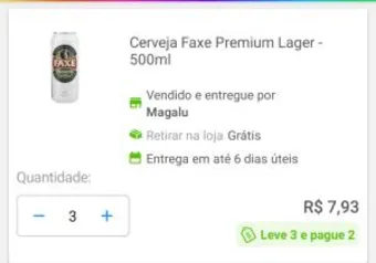 [Leve 3 pague 2] Cerveja Faxe Premium Lager 500mL