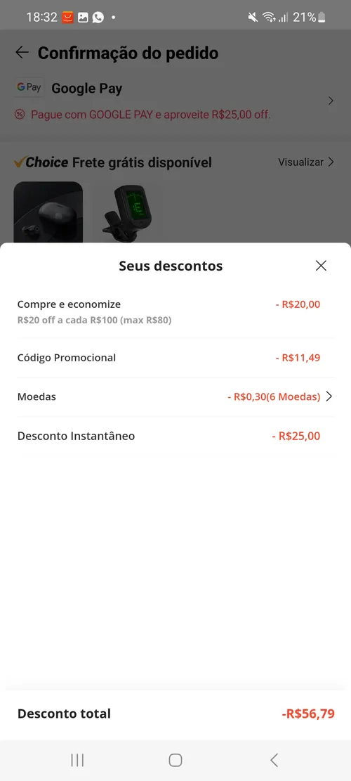 Imagem na descrição da promoção