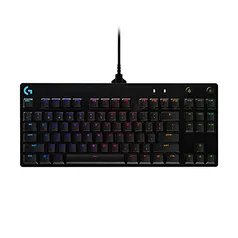 Teclado Mecânico Gamer RGB Logitech G PRO com Layout US, Design TKL, Cabo Destacável e Switch Exclus