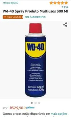 [PRIME] Wd-40 Spray Produto Multiusos 300 Ml | R$26